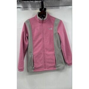 The North Face Full Zip Fleece Jacket Women's Small Pink Gray Outdoors